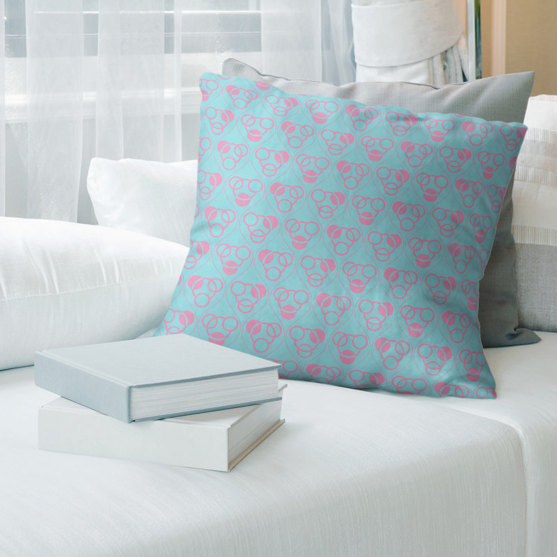 Coussin Classic, Duvet synthétique, H 16 po x l 16 po, Double sarcelle / rose