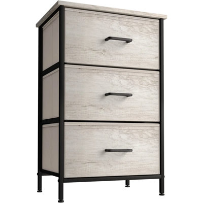 Commode Sorbus avec 3 tiroirs en faux bois - Armoire de rangement pour vêtements