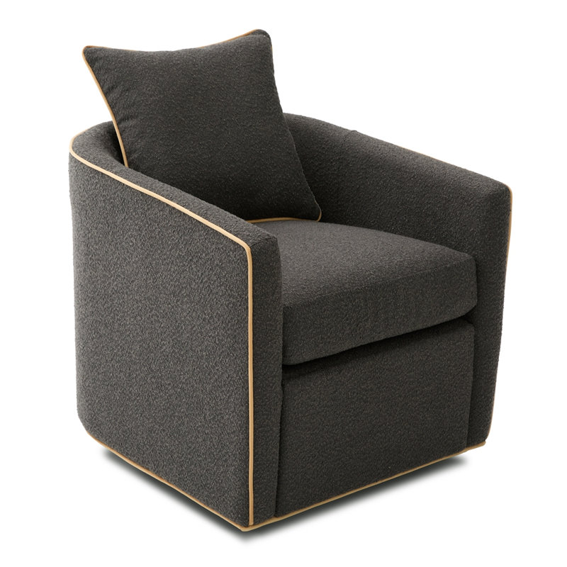 Fauteuil demi-tonneau Aveline, Gris foncé