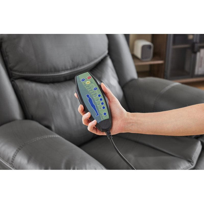 Fauteuil inclinable avec vibrations et chauffage en cuir Air gris, Similicuir gris, Gris