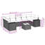  Ensemble de canapé de patio 8 pièces avec coussins en rotin de polyester noir