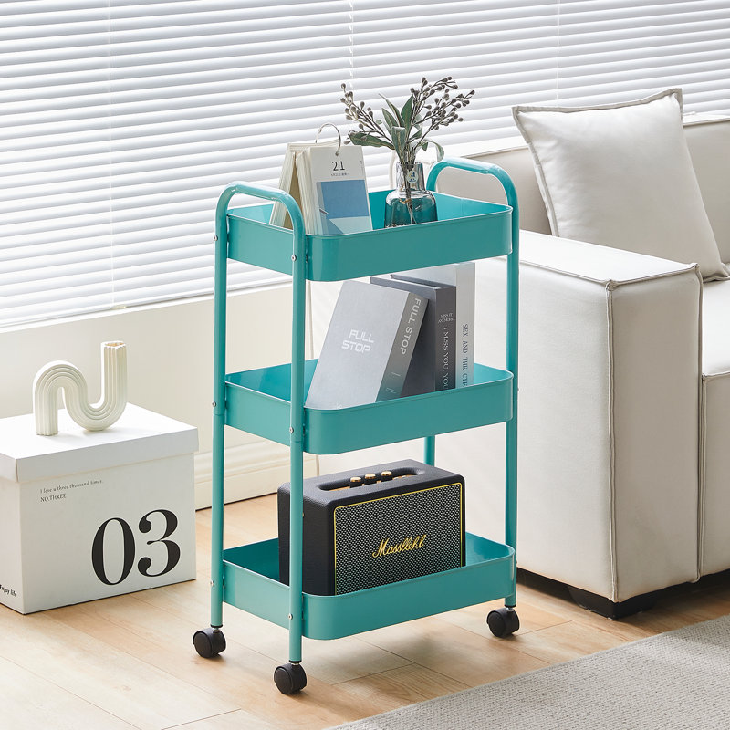 Kysa Metal Kitchen Cart, Blue