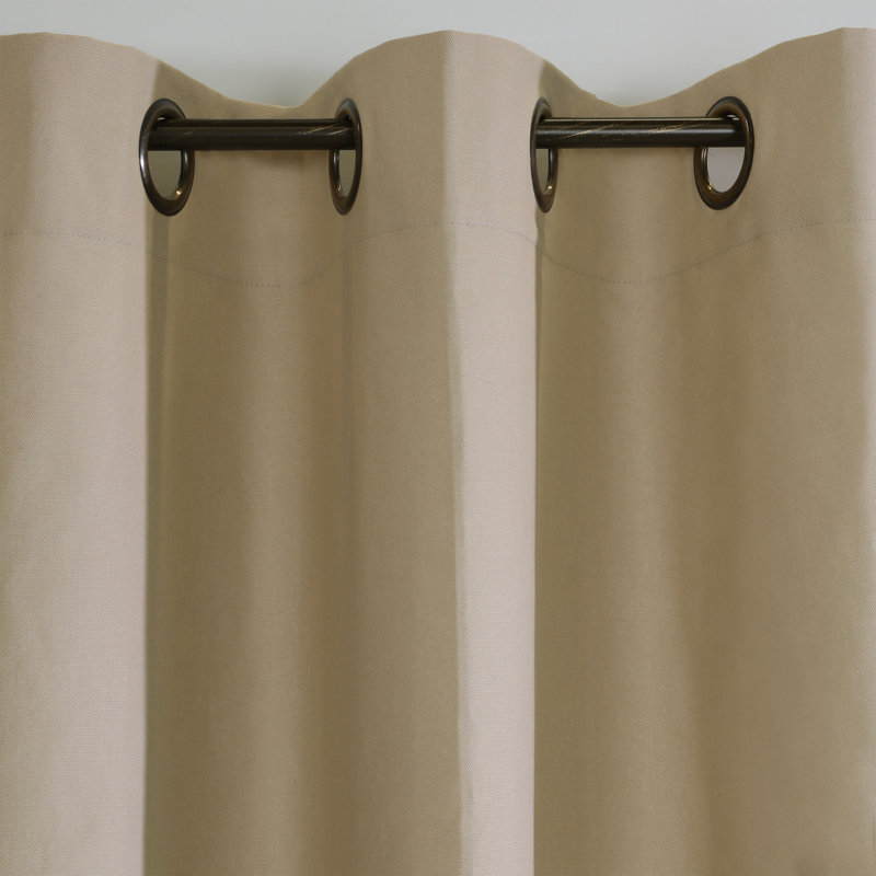 Mcgowen 100% Cotton Solid Room Darkening Thermal Grommet Curtain Panels, 40" W x 72" L, Khaki