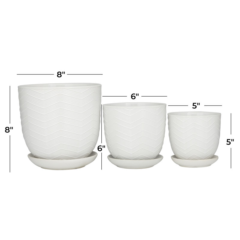 Dimattia Ceramic Pot Planter, White