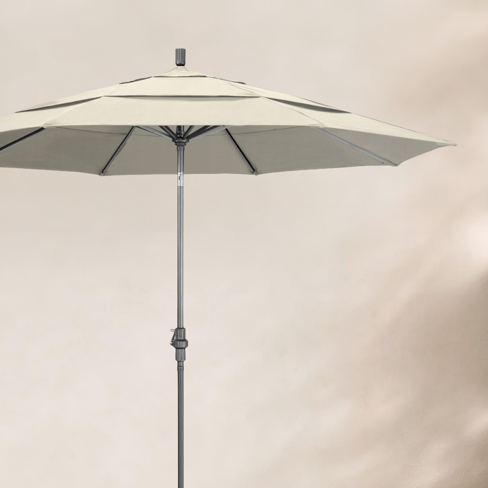 Broadmeade 11' Sunbrella® Umbrella, Hammertone Gray, Antique Beige Sunbrella® Canvas