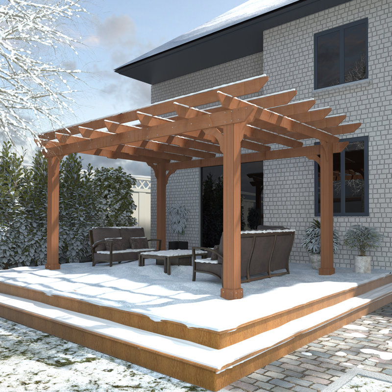 Solid Wood Pergola, 12 ft. W x 10 ft. D