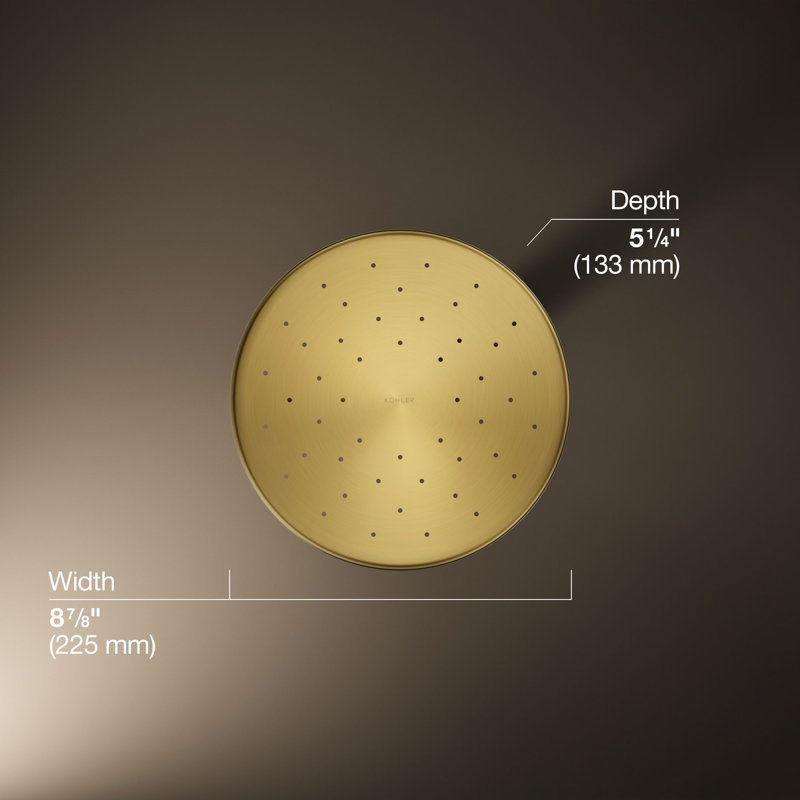 Flood Adjustable Shower Head, Vibrant Brushed Moderne Brass