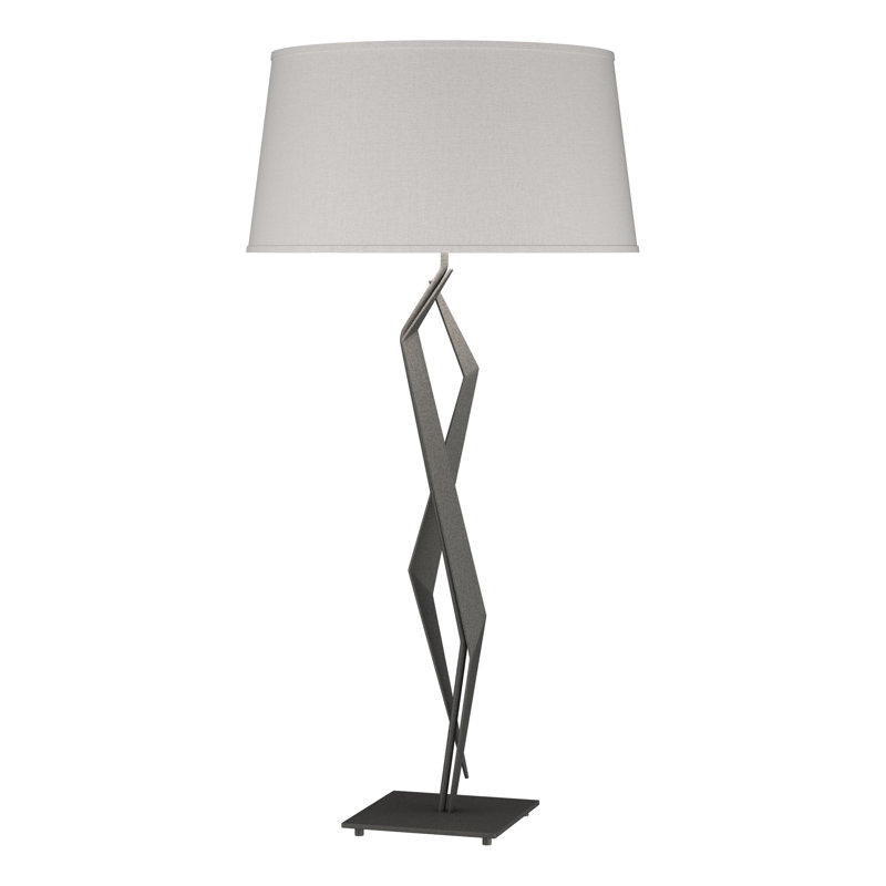 Facet 33.7" Standard Table Lamp, Natural Iron, Flax