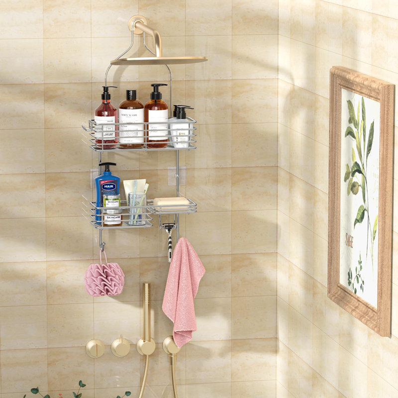 Serviteur de douche suspendu Borg, Poli, H 28,15 po x l 12,59 po x P 4,48 po