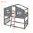 Twin Over Twin House Bunk Bed With Ladder, Wood Bed-Gray-530295811