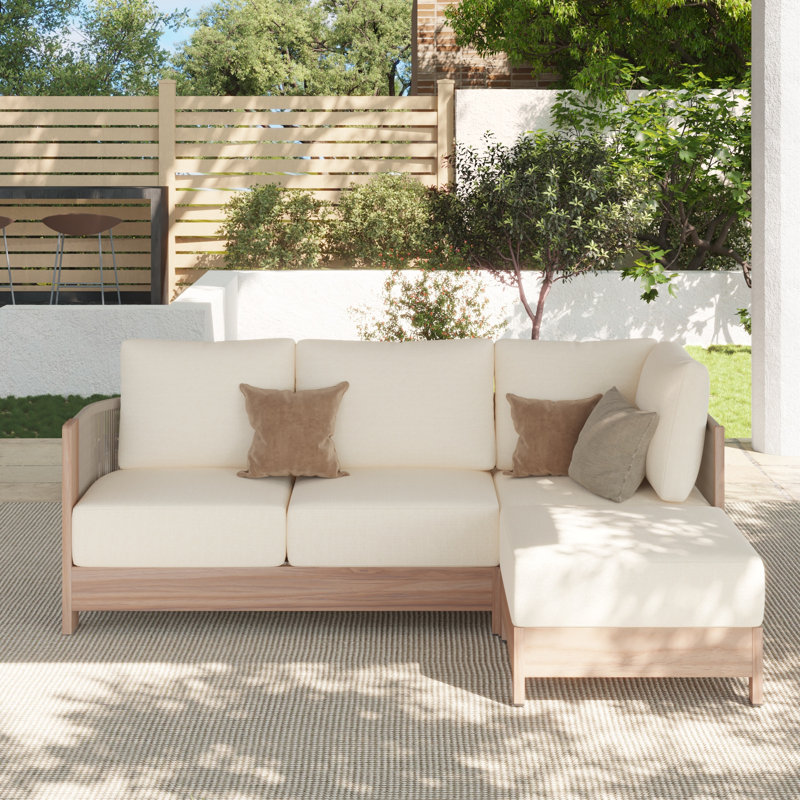 Ensemble de conversation modulaire en aluminium pour 4 personnes avec repose-pieds Noralee