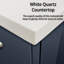 Meuble-lavabo simple bleu marine l 24 po x P 22 po et miroir de 18 po - Rangement spacieux Installation rapide et facile à assembler Installation rapide-1304575623