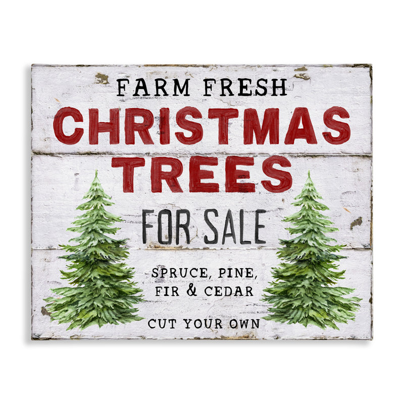 For Sale Christmas Trees Canvas Wall Art by Creatif Belle, 16" H x 20" W