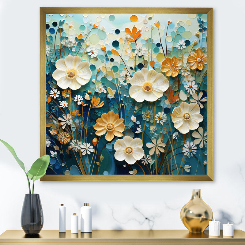 «Green Blue Tranquil Oasis II», reproduction sur toile, H 36 po x l 36 po x P 1,5 po, Cadre doré à une seule photo