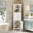 Triangle Tall Cabinet With 3 Drawers And Adjustable Shelves For Bathroom, Kitchen Or Living Room-229056539