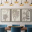 «Sepia Exotic Plants IV», ensemble de 3 peintures sur toile encadrées-595440738-595440741