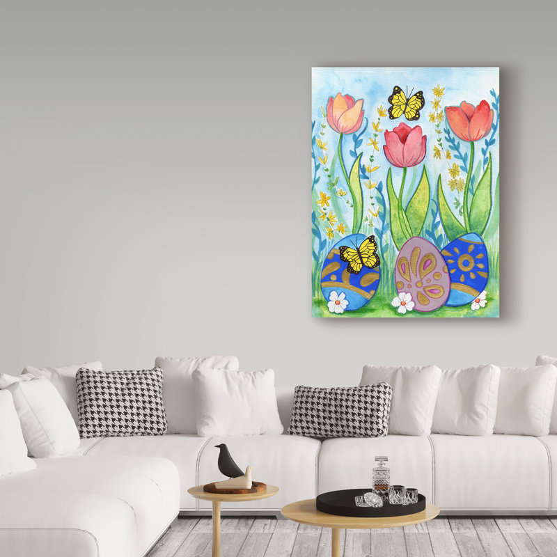 Giorgi «Egg Hunt», reproduction de peinture acrylique sur toile tendue, H 47 po x l 35 po x P 2 po