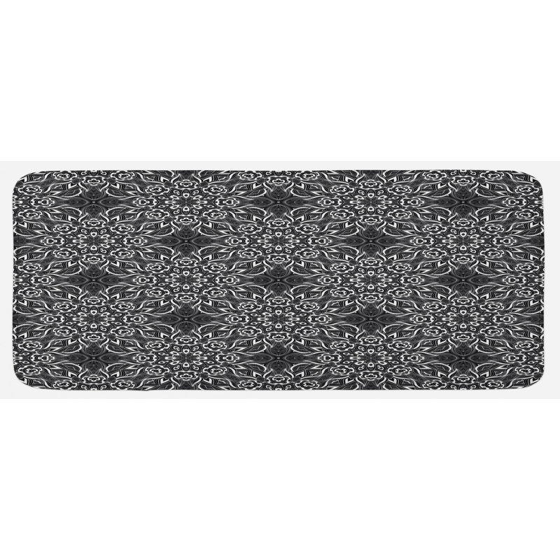 Traditional Floral Synthetic Kitchen Mat