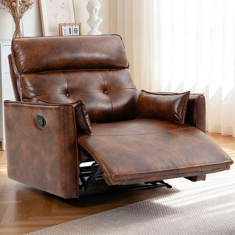 Très grand fauteuil inclinable extensible 42,5 po, Cognac Brown