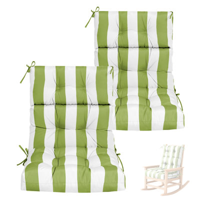 Patio High Back Chair Cushions Set Of 2 - Outdoor Dining Chair Pads,waterproof Replacement Seat Pad,for Rocking And Lounge Chairs,indoor & Outdoor Furniture Cushions,with Non-slip Belt