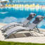 Chaise longue d'extérieur: réglable et coussin. Fabrication en aluminium. Tissu. Idéal pour la piscine, la plage et le patio. Finition grise 2 chaises - avec positions, coussin amovible, structure rouille et tissu léger