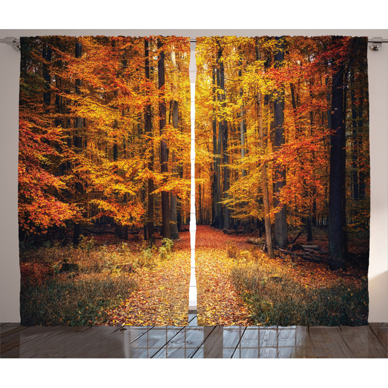 Forest Semi-Sheer Rod Pocket Curtain Panels, 54" x 96"