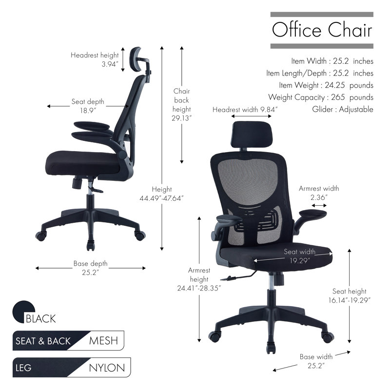 Jitender Mesk Task Office Chair, Black