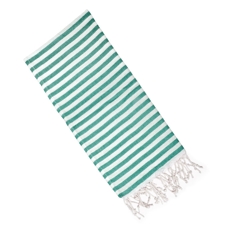 Serviette à main en coton rayé, Vert