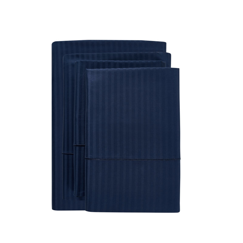 Kathy Ireland Heirloom 500 Thread Count 100% Long-Staple Cotton Sheet Set (4pc), Navy