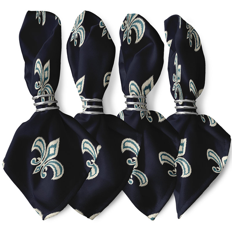 Chiketa Fleur de Lis Napkins, Navy