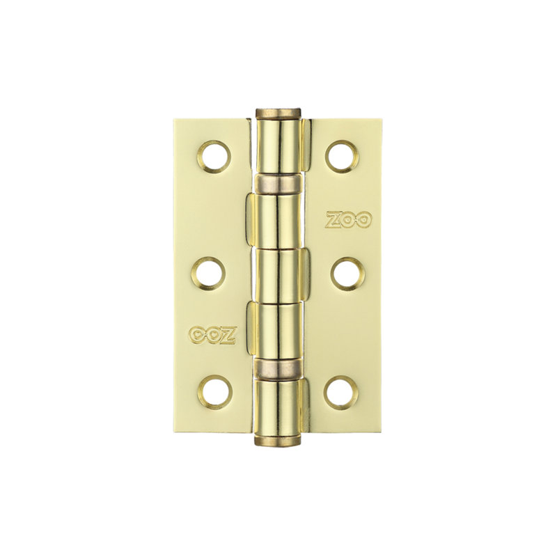 7.6cm H x 5cm W Butt Bearing Pair Door Hinges, Electro Brass