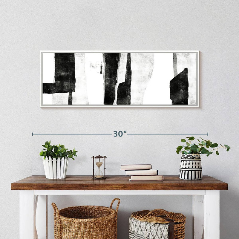 Blanc à noir Wildman II, Cadre flottant blanc, 28 po x 10 po