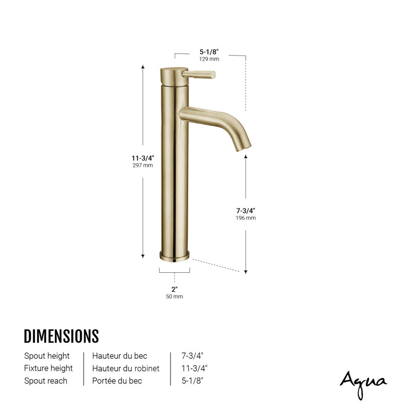 Romanos Single-handle Bathroom Faucet, Brushed Gold