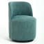 Fauteuil d'appoint pivotant en lin, tabouret de meuble-lavabo rond à dossier courbé, fauteuil d'appoint rembourré confortable pour coin-salon de chambre à coucher-132380256