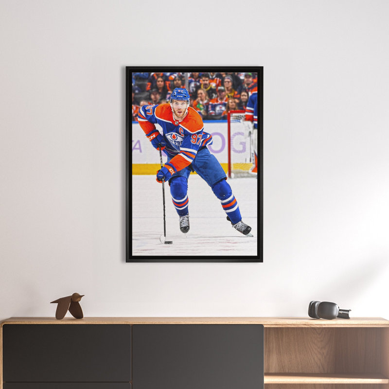 Connor mcdavid encadré 20 x 29 toile huileurs action-v
