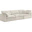 Canapé modulaire confortable en velours à accoudoirs carrés avec coussins réversibles de 119 po-2091099787