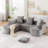 Modular Sectional Sofa with L-Shape Chaise-2064396428