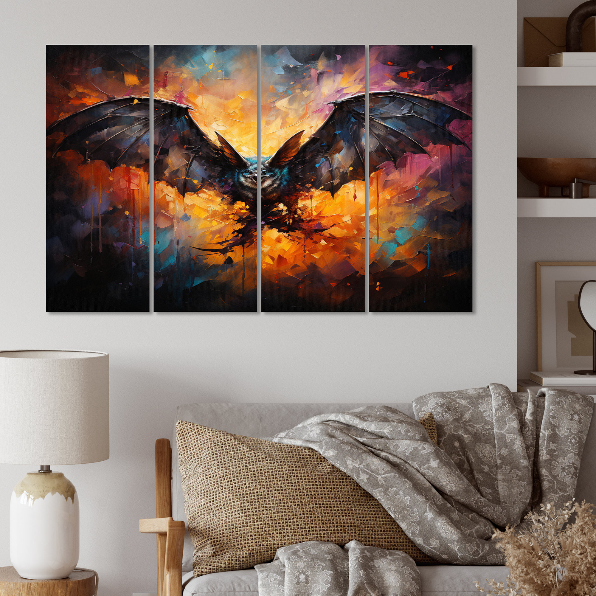 Red Barrel Studio® Bat Nocturnal Wings Collage - Animals Metal Wall ...