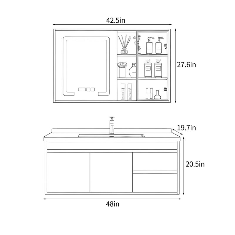 Modern simple vanitie bathroom cabinet