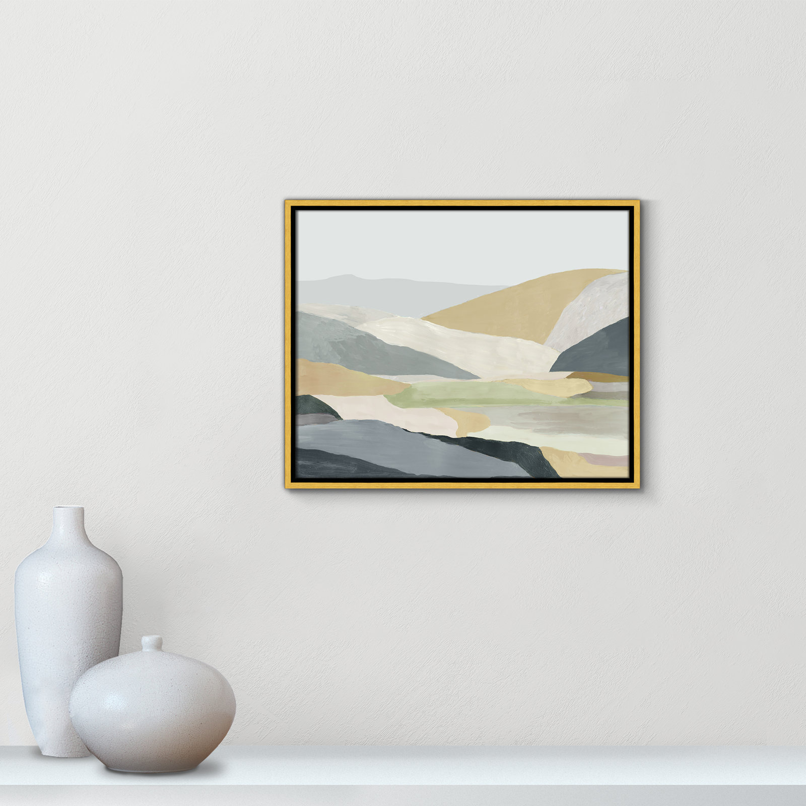 Blair "Warm Hills I" Painting, 17.5" H x 21.5" W x 2" D, Gold Canvas