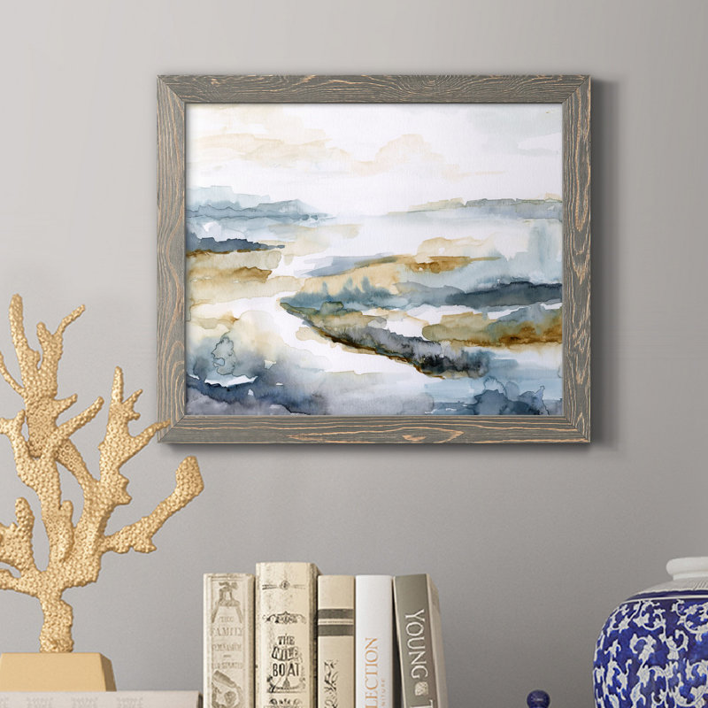 Estuaire I - reproduction d'art sur toile, H 24 po x l 18 po x P 1,5 po, Gris