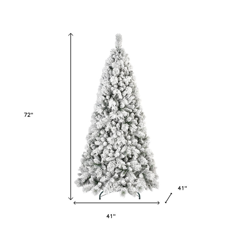 Arbre de Noël pin vert et blanc 6 pi