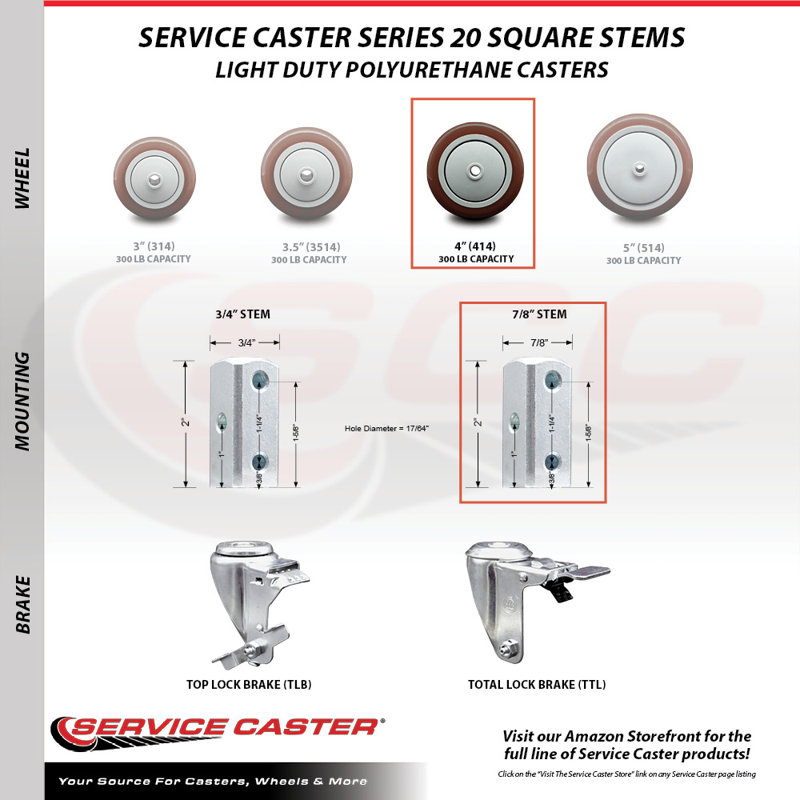 Polyurethane Casters, Maroon