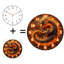 Horloge murale silencieuse en verre trempé de 30 cm, « Horloge Dragon de Feu », décoration murale artistique pour la maison. Fonctionne avec des piles AA (non incluses).