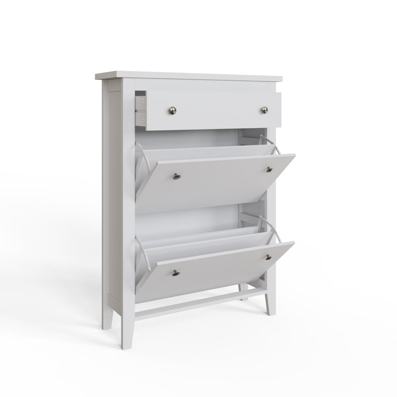 Kensington 12 Pair Flip Down Shoe Storage, White