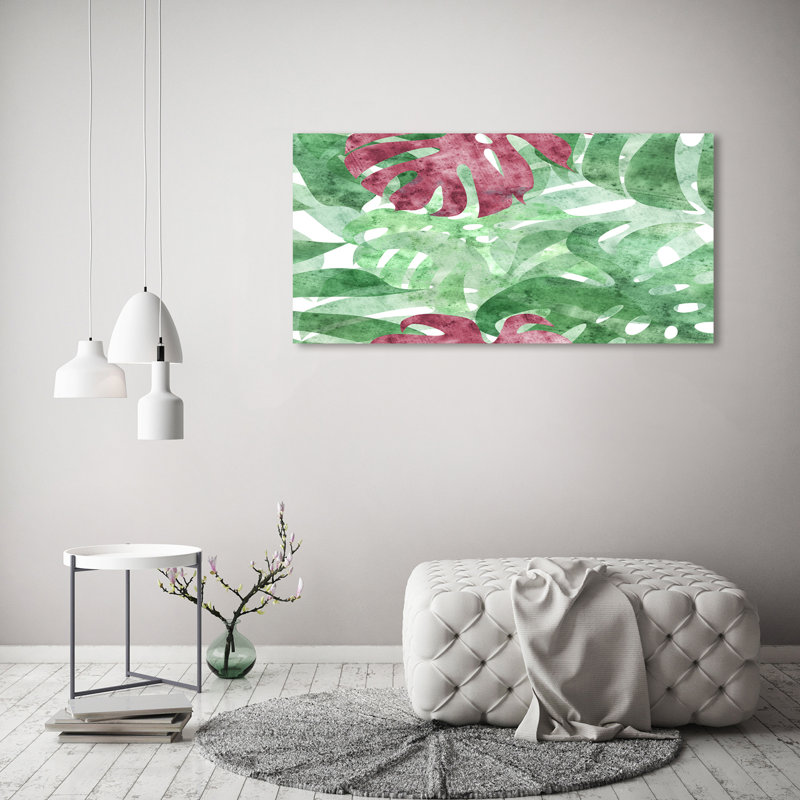 monstera 1 Piece Wrapped Canvas Wall Art