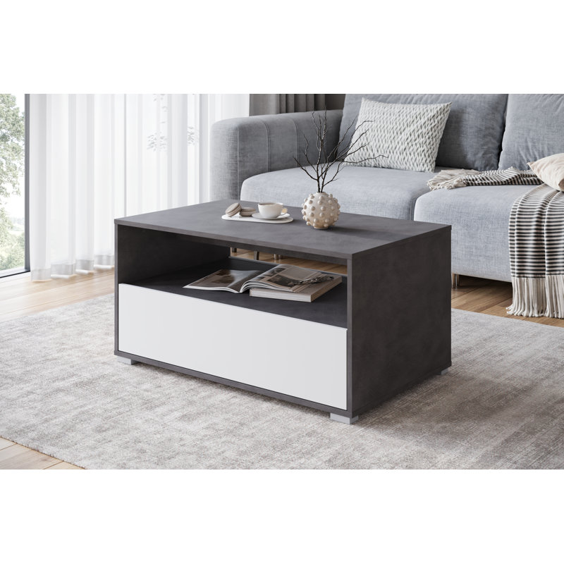 Nimfea Coffee Table with Storage, Black