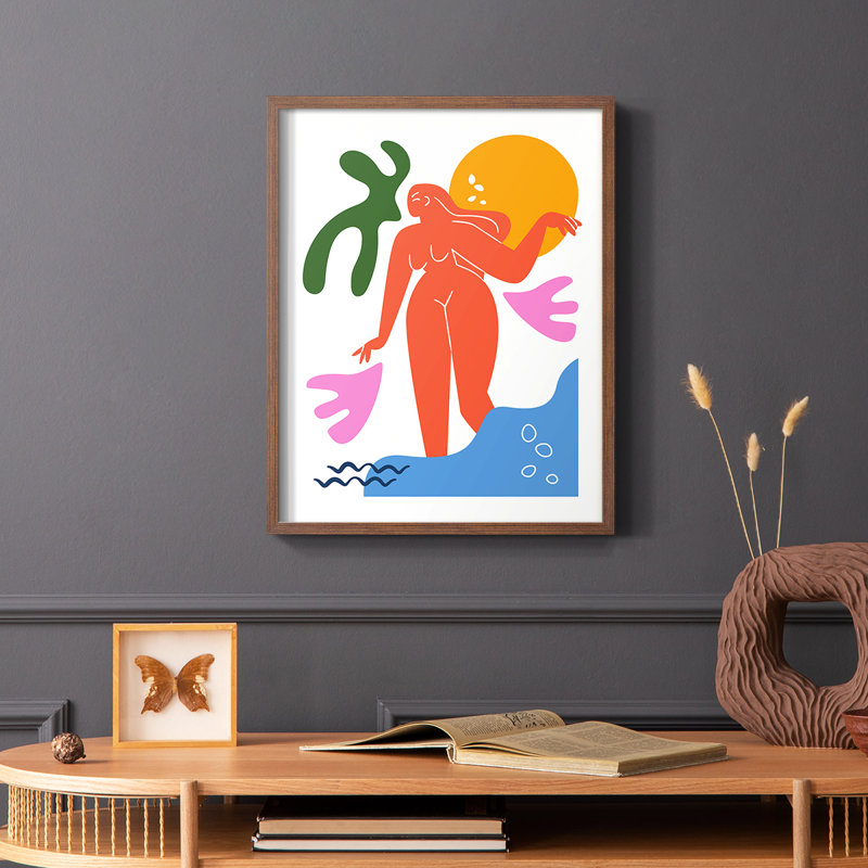 Matisse CDLIV Framed Print - Solid Wood, 10" H x 8" W, Brown Single Picture Framed