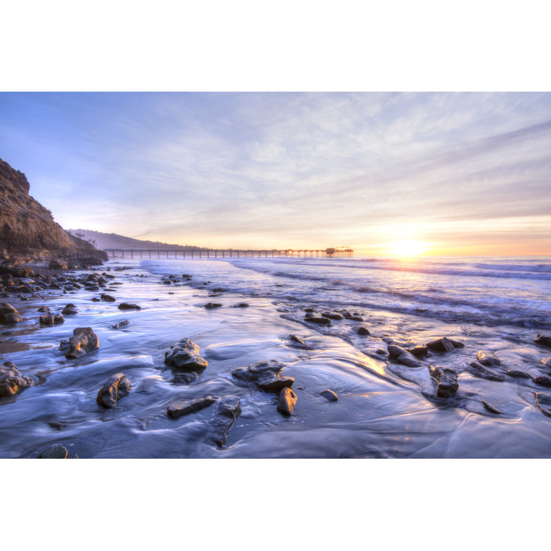 Coastline At Sunset - Wrapped Canvas Print, 30cm H x 46cm W