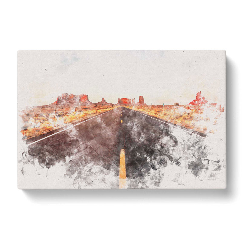 Road Through Arizona - Wrapped Canvas Print, 35cm H x 50cm W x 3cm D